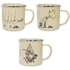Tin Mugs 10 Oz Vintage Red Printed Enamel Beeg Tin Metal Camping Mugs With White Spots