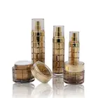 Plastic Plastic Bottles 2020 New Products 30g 50g Gold Plastic Cosmetic Acrylic Jar Skin Care Lotion Liquid Bottle
