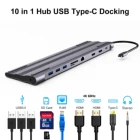 3.5 Mm Audio 10 In 1 Multi-port Type C Hub With Rj45 Pd Sd Tf Usb3.0*3 3.5 Mm Aux Audio