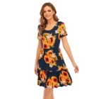 Print Dress Dress Special Hot Selling Sunflower Print Slimming Ladies Dress Knee Length Dress