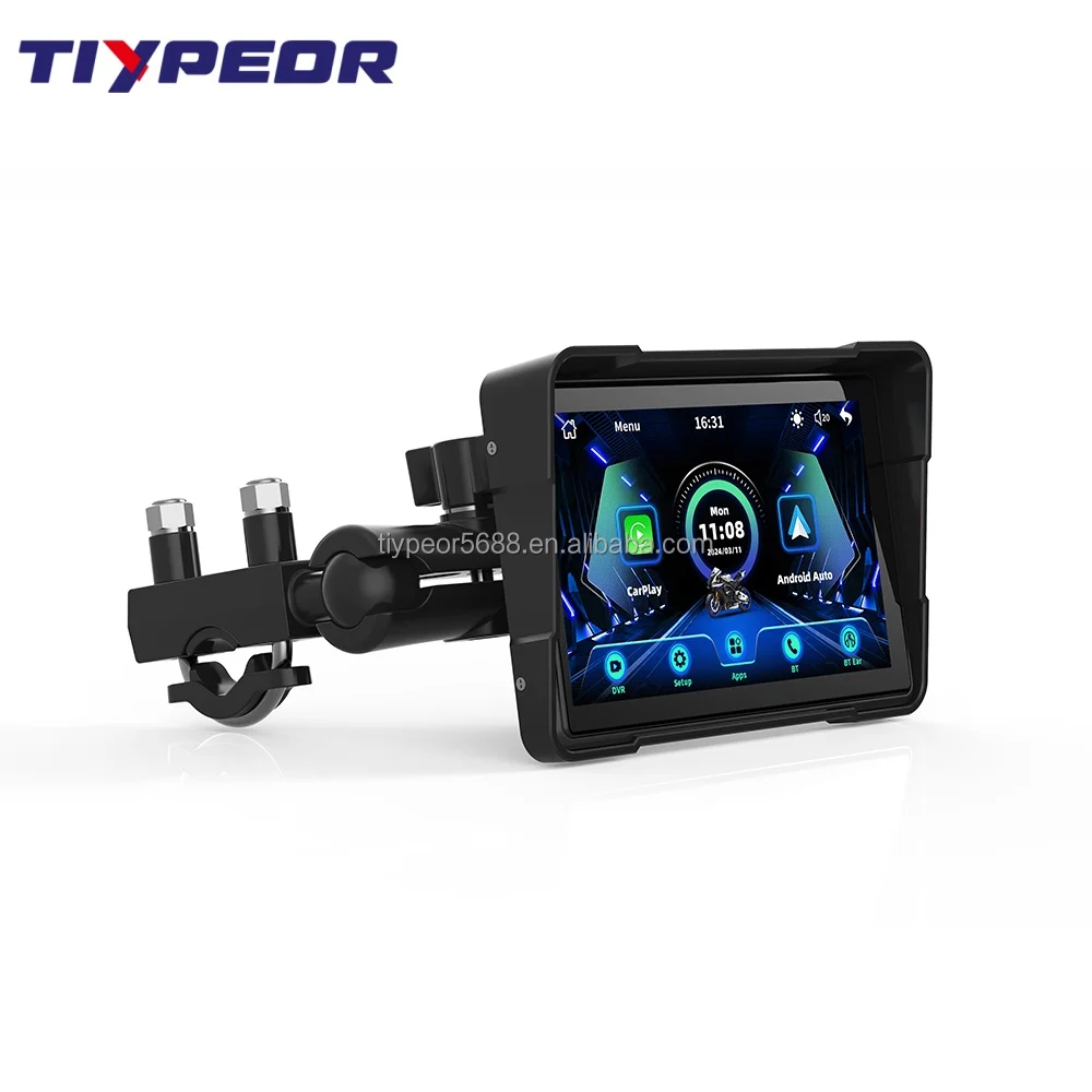 product tiypeor portable motor navigator wireless motorcycle carplay navigation 5 inch android auto motorcycle gps with carplay-2