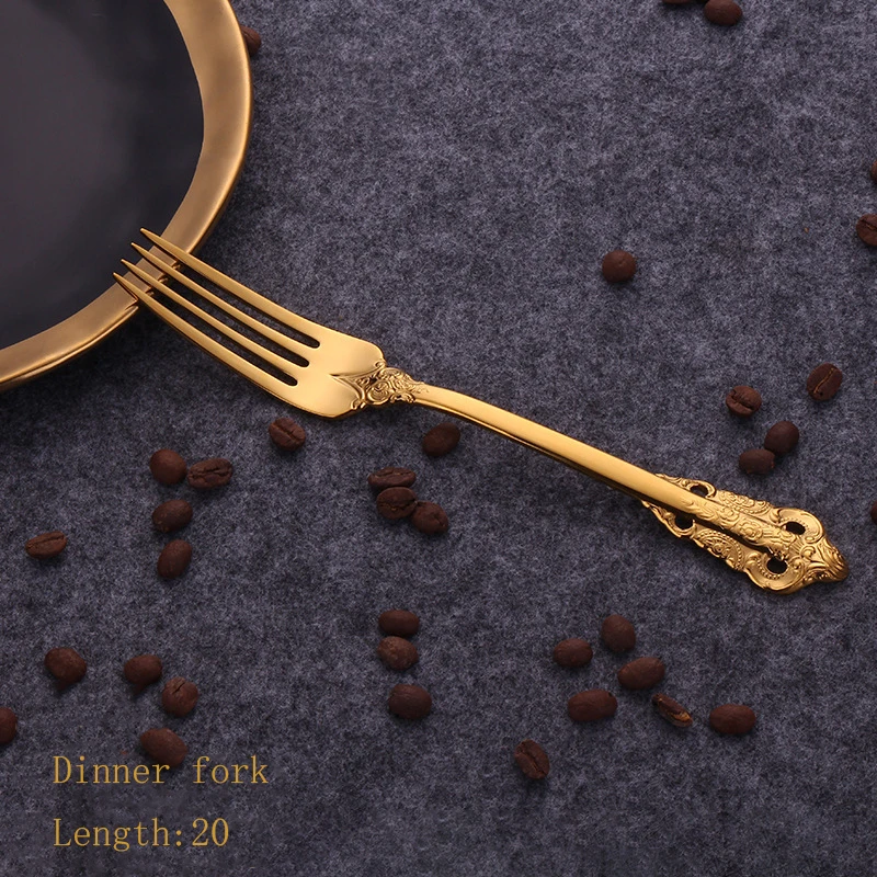 Stainless Steel Cutlery Gold Palace Style Luxury Knife Fork And Spoon stainless steel cutlery wedding cutlery sets