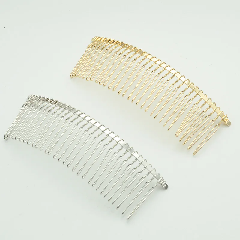 Silver Golden 30teeth Plain Metal Hair Combs For Handmade Bridal Veil Clips  Combs Twisted Wire Side Comb - Buy Wedding Bridal Hair Combs Accessories,30  Teeth Hair Clip Combs Metal Wire Hair Combs