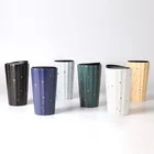 Coffee Hot Sale Gift Nordic Style Luxury Gold Color Glaze Custom Print Large Coffee To Go Ceramic Mug With Lid