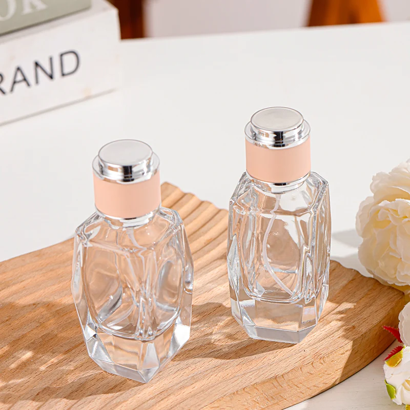 Eco-friendly Top Sale Perfume Bottle Glass Packaging Polygon Shaped Oem 50ml Refillable