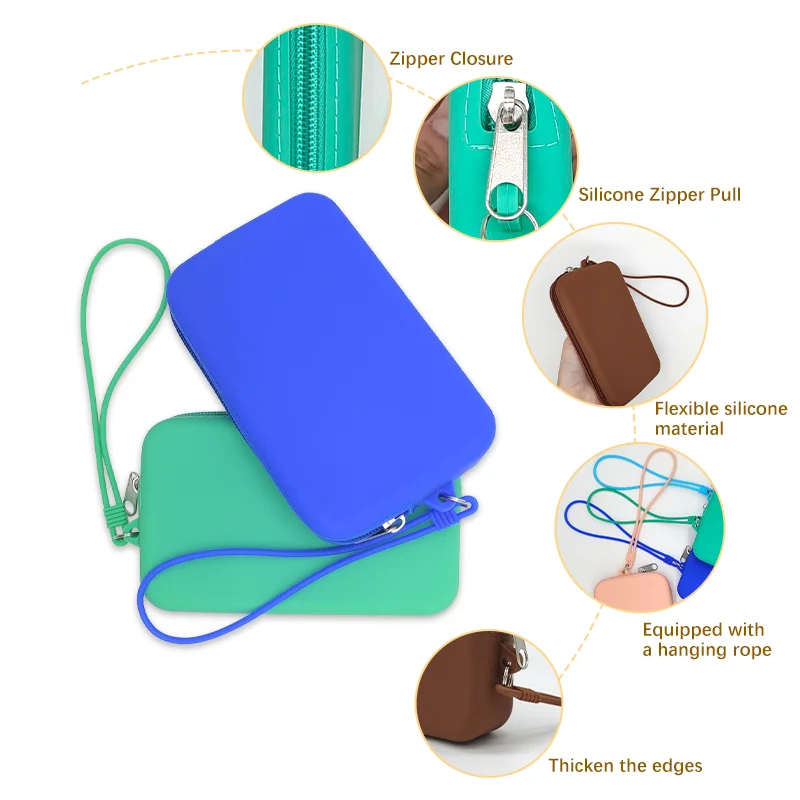 Cosmetic Bag Pouch Waterproof Silicone Zipper Make up Bags Handbag Make up Organizer Travel With Logo factory