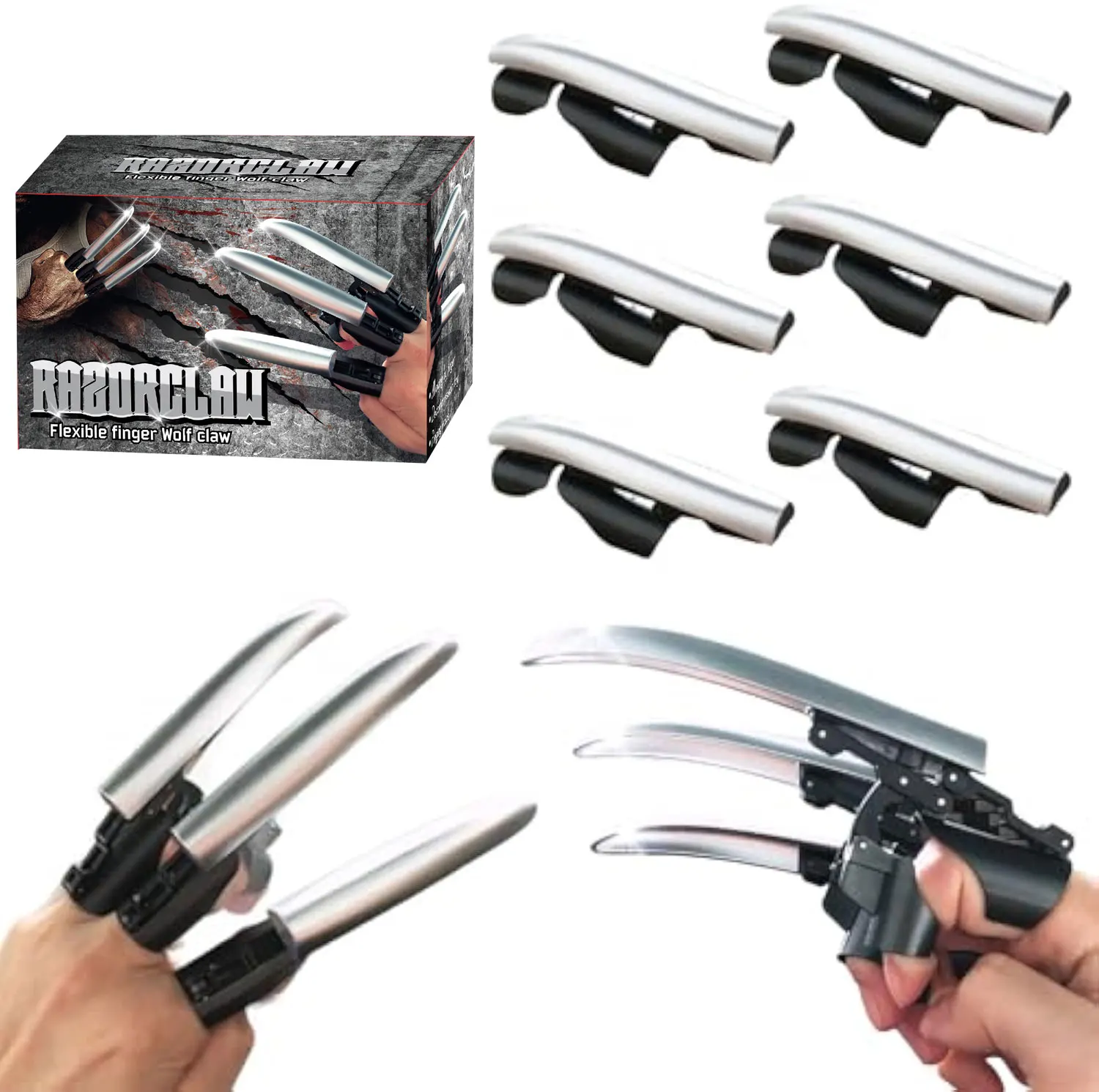 Telescopic Wolf Claws Foldable Mechanical Linkage Ejection Finger Long Nails Wolf Paw Claws Creative New Unique Toys