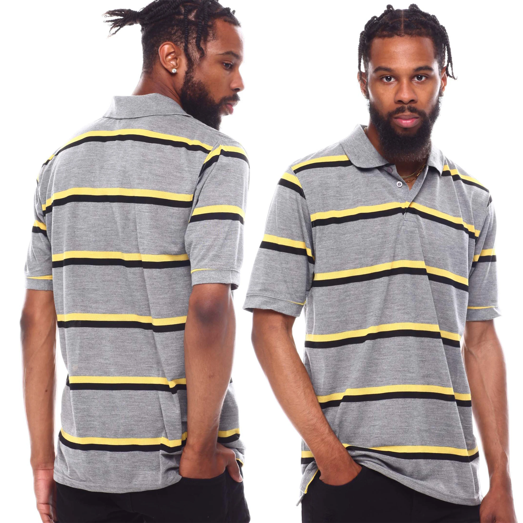 Custom Hot Selling Short Sleeve Stripe Polo T-Shirt For men