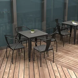 Wholesale Restaurant Table Set Garden Modern Patio Furniture Aluminum Outdoor Dining Table And Chair Set for hotel
