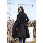 Women Jacket High Quality Double Layer Linen Long Sleeve Women Windbreaker Jacket