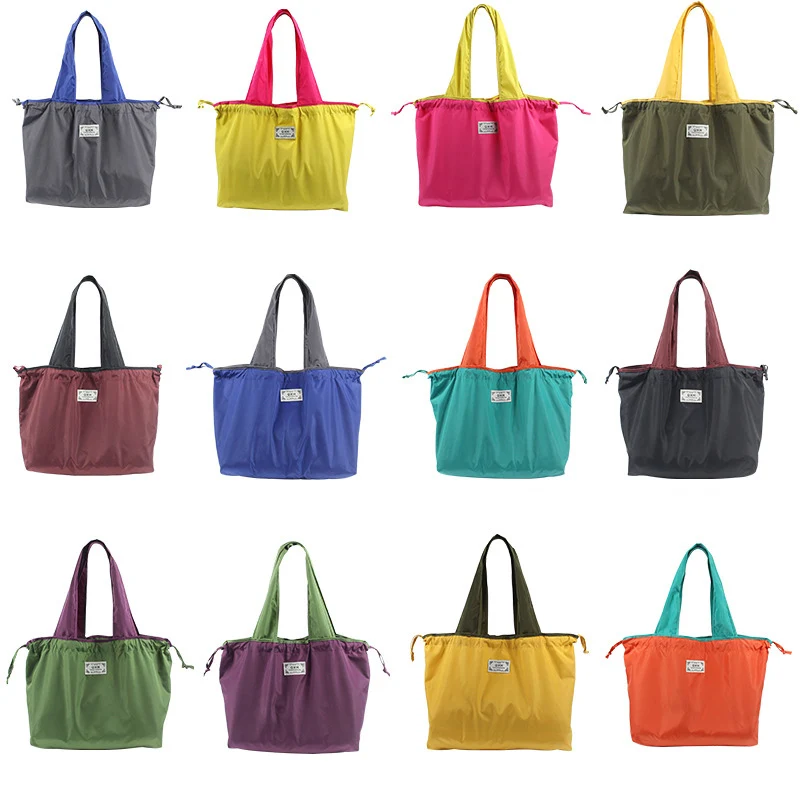 colorful reusable grocery tote bags