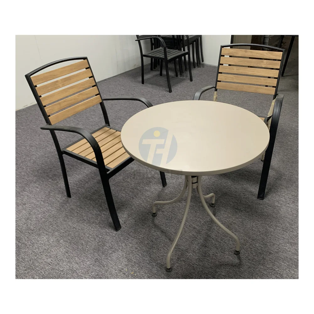 Metal Steel Home Round Outdoor Cafe Terrace Folding Bistro Terrace Garden Dining Table