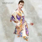 Women Wool Silk Scarf Rococo Style Digital Printing Luxury Women Wool Shawls Blend Dyeing Silk Scarf
