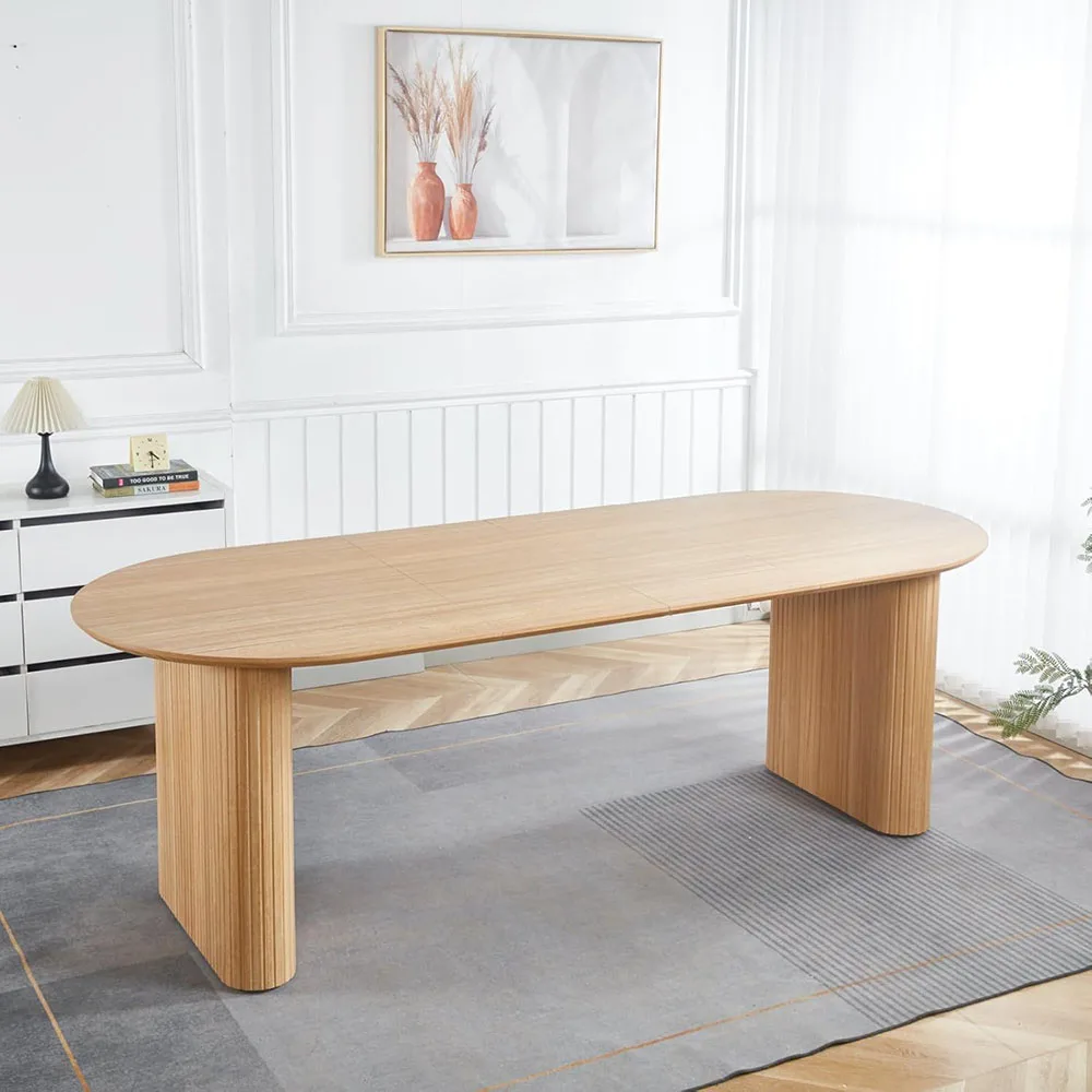 Modern Kitchen Oval Dining Table for 4-6 Extendable with Removable Leaves Space Saving  for Dining Room details