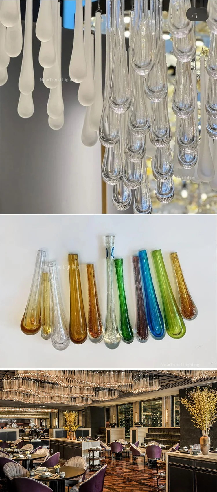 CPL-378 Contemporary Indoor Decoration LED Lighting Hall Hotel Lobby Bespoke Glass Ceiling Led Chandelier factory