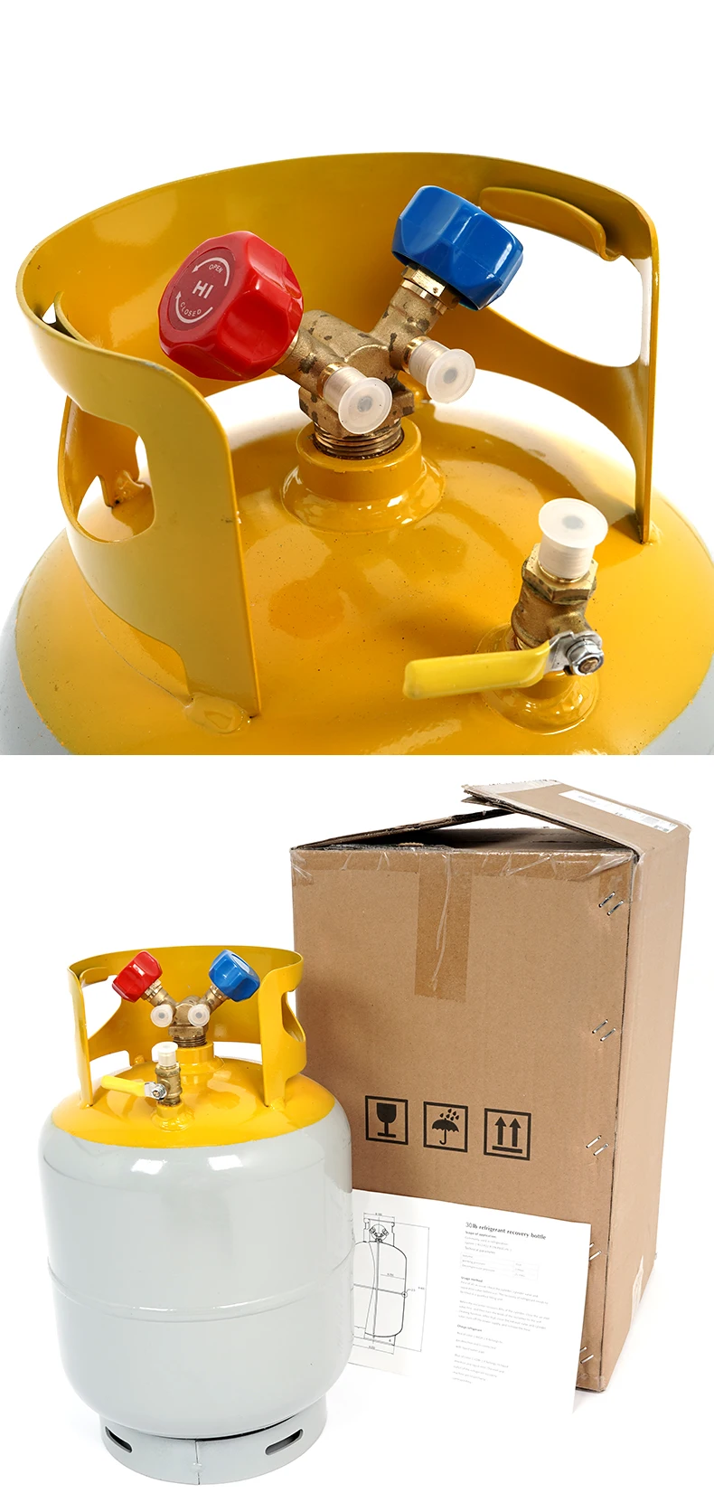 product high quality air conditioning refrigerant recovery tank with safety valve suitable for r134a r22 and r407c gas-7