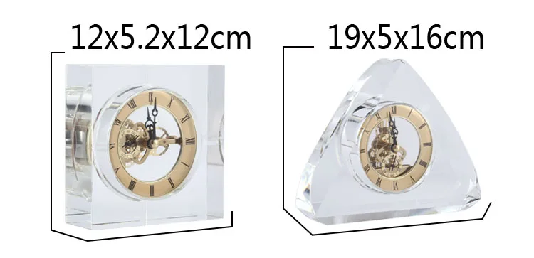 product personalized crystal mechanical table clocks glass crafts best 25th wedding anniversary crystal clock desktop gifts for wife-5