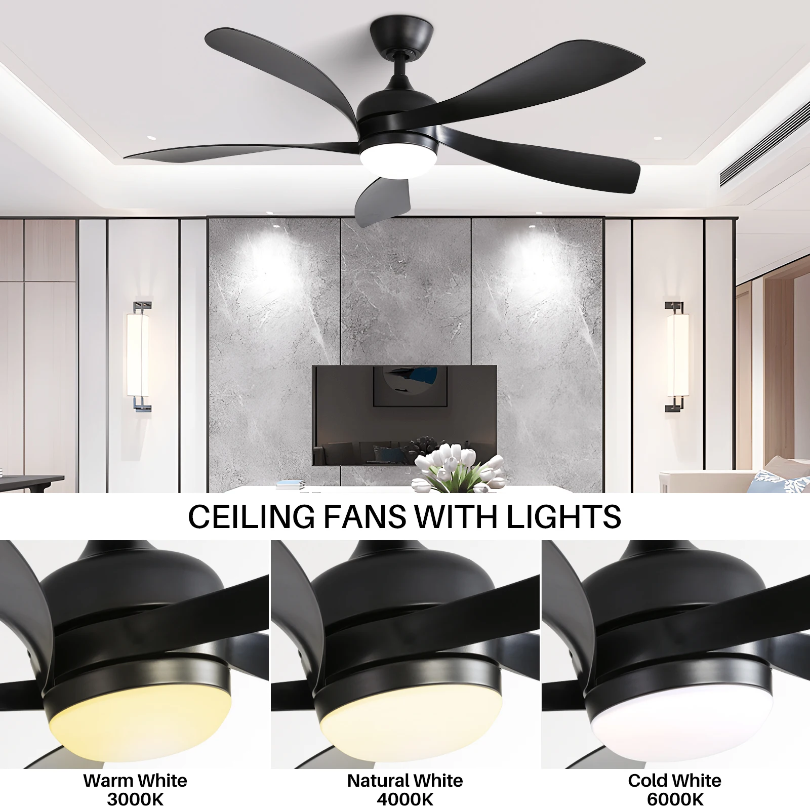Ceiling Fan, 52-Inch, LED, ETL - detail 6