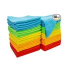 Cloths 50 Pack Assorted Multi Color Reusable And Lint-Free Microfiber Cleaning Cloths Towels For Kitchen