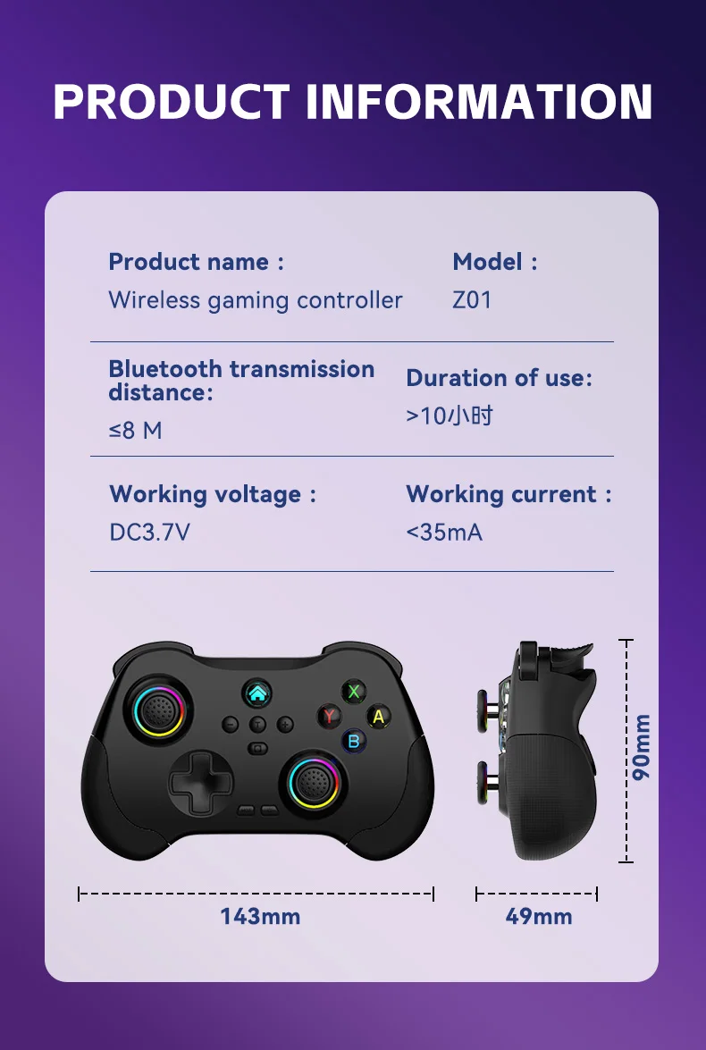 Gaming Joystick Gamepad - Wireless Controller for IOS, Android, and PC