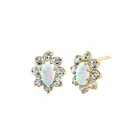 Opal Jewelry HYH 18k Gold Cz Opal Earrings Women Jewelry