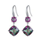 Sterling Silver Mystic Topaz Earrings 925 Sterling Silver Mystery Hook Drop Jewelry Rainbow Mystic Topaz Earrings