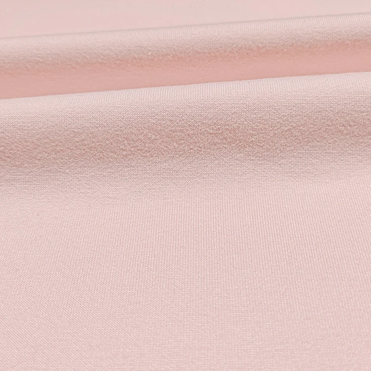 Hot Sale Solid Knit 49% Polyester 46% Rayon 5% Spandex Material Scuba Fabric for Women Dress 290GSM details