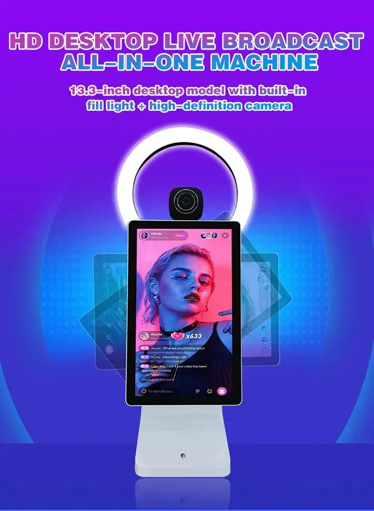 New Design Live Broadcast Machine 13 3inch Lcd Touch Screen For Tiktok