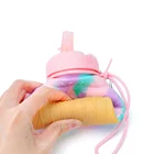 School Custom Drinking Ice Cream Bpa Free Silicone Foldable Collapsible Kid Water Bottle School