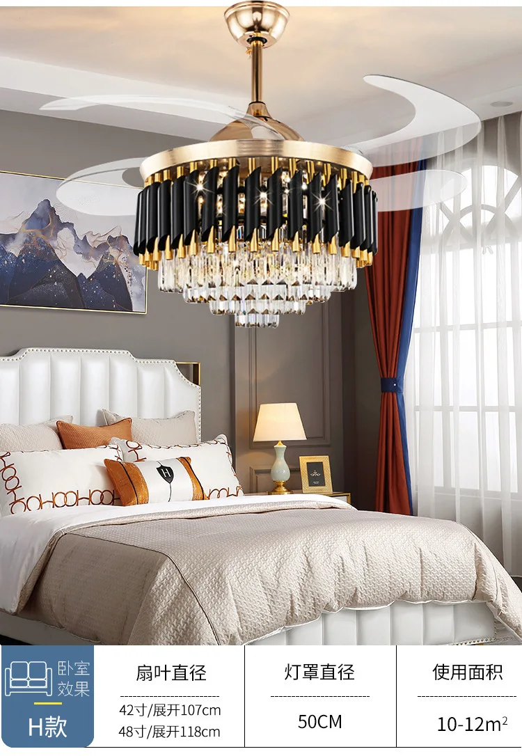 Crystal Ceiling Light Fan, 220v - detail 22