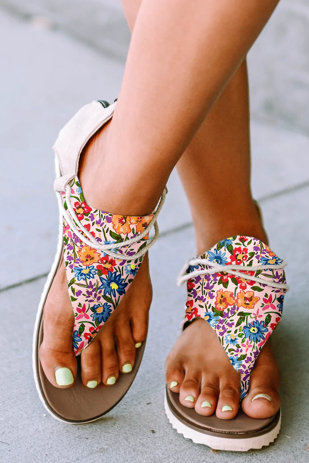 Dear-Lover Designer Women Sandals 2023 Ladies Shoes Floral Print Zipped Flip Flop Femme Sandals for Women Ladies