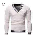Men Mens Wool Sweater Crewneck High Quality Jumper Pullover Jacquard Wool V Neck Sweater Men
