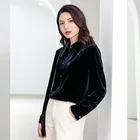 Factory Directly Wholesale 2020 Navy Blue All-match Loose Shirt Women Shirts