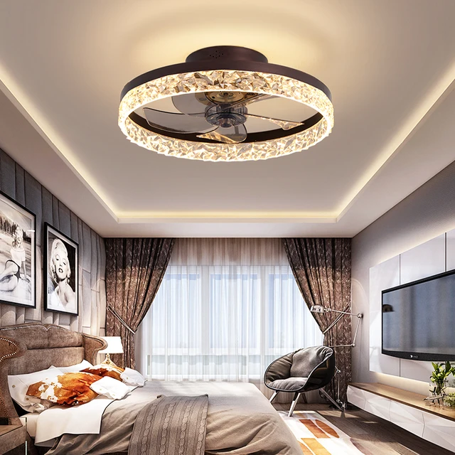 In Stock Modern  Home Black White Gold Lamp Bedroom Living Room Ceiling Fan Led Lights Ceiling Fans