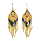 Earrings Retro Holiday Bohemian Ethnic Style Gentle Temperament Hand-woven Tassel Beaded Earrings