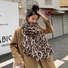 Scarf Women Fashion Classic Checked Tassels Shawl Wrap Cashmere Clashing Colors Christmas Leopard Print Scarf