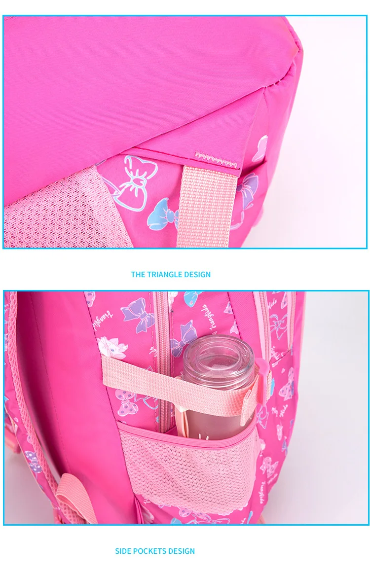 Girls Butterfly Printing Teenager Bookbags Children Backpacks Kids Primary School Bag Set with Lunch Bag and Pencil Case