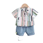 Boys Clothing Boys Dresses Kids Fashion Stripe Cool Denim Clothing Boys Summer Clothes