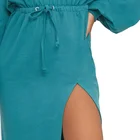 Women Jumper Slit Dresses Pure Cotton Hoodie Sweater Dress Fashion Side Slit Women Causal Midi Sweat Jumper Dress