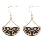 Rose Gold Gold High Quality Rose Gold Plated Stainless Steel Interchange Leather Earrings ER00073