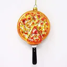 Ornament Set Christmas Gift Glass Pizza Ornament Food Ornament Set Decoration