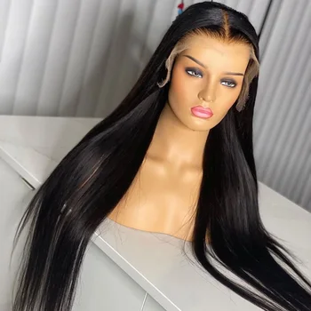 Super Thin Lace Front 13X6 30 Inches Straight Human Hair Wigs 13X4 Pre Pluck Virgin Cuticle Aligned Hd Lace Frontal Wig