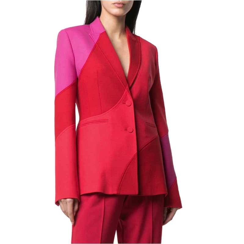 Oem Quality Patch Work Color Block Slim Fit Blazer For Women Ladies Office Hot Sale Fashion - Buy Blazer For Women,Woman Suit,Ladies Suit Product on Alibaba.com
