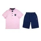 Kids Polo Gabby Loop Kids School Pink Color Contrast Polo T Shirt Cotton Kids Shorts 2Pcs Boys Summer Clothing Sets