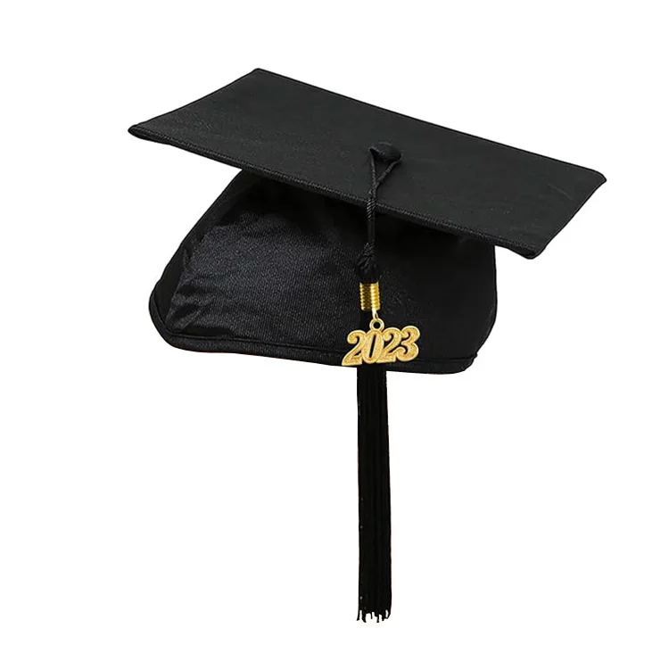 Kindergarten Baby Graduation Cap Shiny Black details
