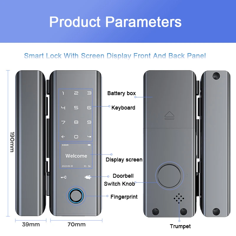 Qleung G9S Tuya Doorbell Κάρτα Password δακτυλικό αποτύπωμα Ψηφιακή κλειδαριά έξυπνη κλειδαριά πόρτας στο σπίτι 18