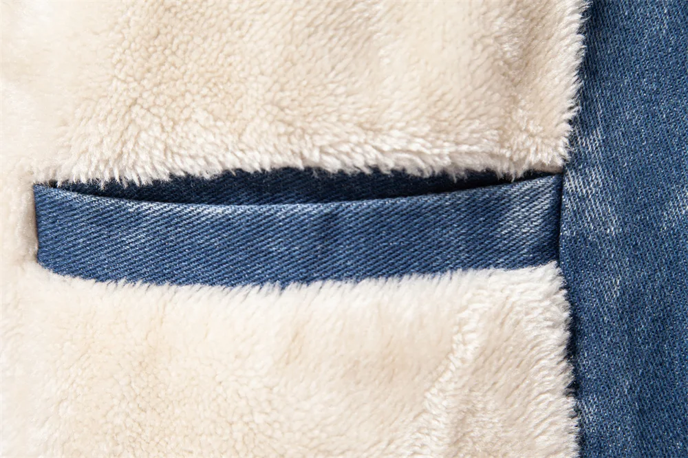 Autumn and Winter New Men's Windproof Fleece-lined Denim Jacket European Size Cross-border Casual Quality Washed Top factory