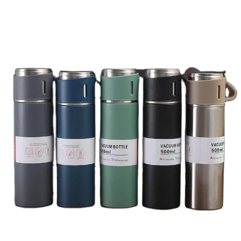 Creative vacuum Cup 500ml 304 stainless steel thermos bottle Business gift set water bottle cup