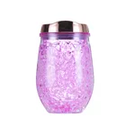 Cup 11 Oz 320 Ml Egg Shape Plastic Drinkware Tumbler Double-Wall Glitter Mug Freezer Cup Gel