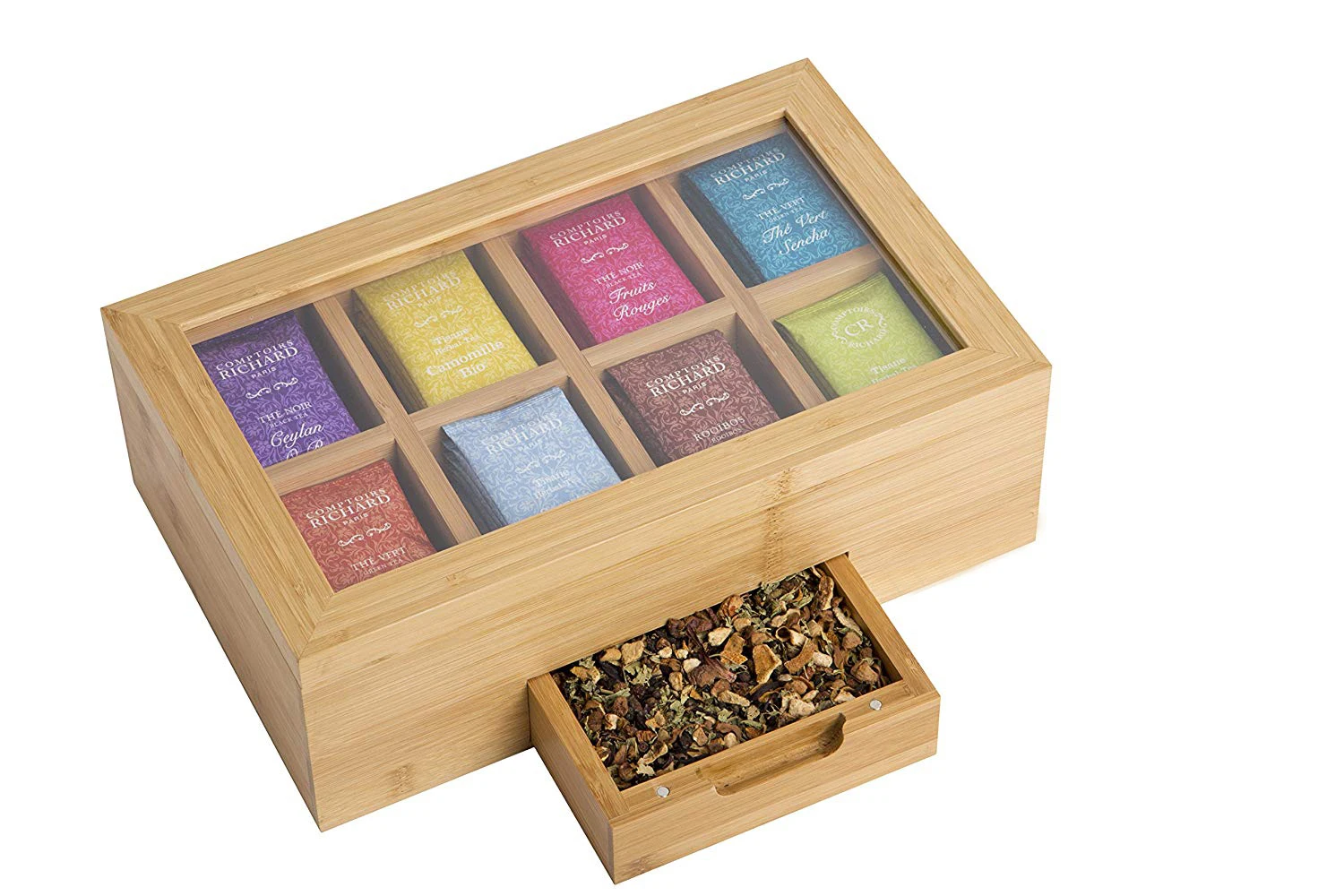 Wholesale Personalized Bamboo Luxury Coffee Tea Packaging Box Custom Logo Small Tea Bag Gift Packing Tea Box